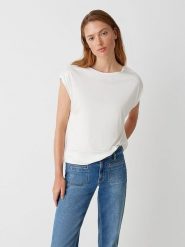 OPUS Koszulka w kolorze białym rozmiar: 38. Białe bluzki damskie Opus, bez wzorów, z wiskozy, bez kołnierzyka, bez ramiączek. Za 100.99 zł.