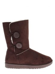 Blackfield Botki zimowe "Lola" w kolorze ciemnobrązowym rozmiar: 37. Brązowe botki damskie Blackfield, na zimę, z materiału, z okrągłym noskiem, bez obcasa, bez zapięcia. Za 191.42 zł.
