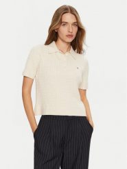 Tommy Hilfiger Sweter WW0WW43957 Écru Regular Fit. Swetry klasyczne damskie Tommy Hilfiger, xl, z bawełny, bez kołnierzyka. Za 569.99 zł.