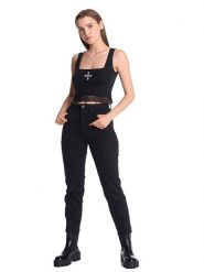 Vive Maria Top "Lace Vamp" w kolorze czarnym rozmiar: L. Czarne topy damskie Vive Maria, l, bez wzorów, z koronki, bez kołnierzyka. Za 109.78 zł.