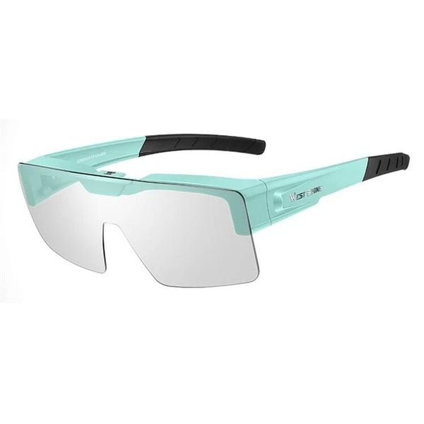 Okulary przeciwsłoneczne z przezroczystymi szkłami wiatroodpornymi dla mężczyzn. Zielone okulary przeciwsłoneczne męskie WEST BIKING, z kauczuku. Za 135.60 zł.