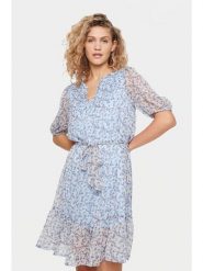 SAINT TROPEZ Sukienka "Saint Tropez" w kolorze błękitnym rozmiar: L. Niebieskie sukienki damskie Saint Tropez, na co dzień, l, bez wzorów, z tkaniny, bez kołnierzyka, bez ramiączek, mini, proste. Za 100.52 zł.