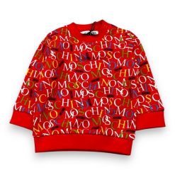 Bluza chłopięce Moschino czerwony. Czerwone bluzy bez kaptura męskie MOSCHINO, l, z materiału. Za 480.65 zł.