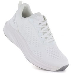 Buty sportowe na platformie białe NEWS 254. Białe buty sportowe na co dzień damskie NEWS, bez wzorów, z materiału. Za 139.99 zł.