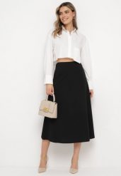 Czarna Klasyczna Spódnica Midi Rozkloszowana Verettia. Czarne spódniczki damskie Born2be, uniwersalny, z aplikacjami, eleganckie, midi, rozkloszowane. Za 44.99 zł.