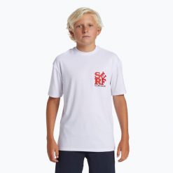 Koszulka do pływania dziecięca Quiksilver Everyday Surf Tee. Białe koszulki dziewczęce Quiksilver, m, bez wzorów, bez ramiączek. Za 84.99 zł.