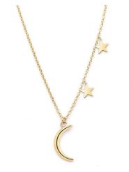 MOODE Naszyjnik "Viktoria" z elementami ozdobnymi - dł. 42 cm rozmiar: onesize. Żółte naszyjniki damskie MOODE, ze stali. Za 39.99 zł.