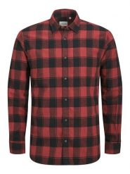 Jack & Jones Koszula "Joshua" w kolorze czarno-czerwonym rozmiar: S. Czarne koszule męskie Jack & Jones, s, bez wzorów, z bawełny, bez kołnierzyka, bez ramiączek. Za 43.88 zł.