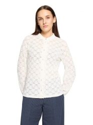 CARTOON Bluzka w kolorze białym rozmiar: 46. Białe bluzki damskie Cartoon, bez wzorów, z koronki, bez kołnierzyka, bez ramiączek. Za 130.99 zł.