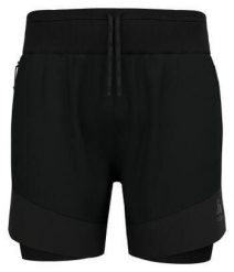 Spodenki męskie Odlo X-ALP TRAIL 6 INCH 2-in-1 short. Czarne szorty męskie Odlo, z elastanu, bez kołnierzyka. Za 399.99 zł.