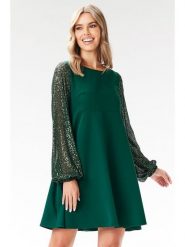 Awama Sukienka w kolorze zielonym rozmiar: L. Zielone sukienki damskie Awama, l, bez wzorów, bez kołnierzyka, bez ramiączek, mini. Za 187.95 zł.