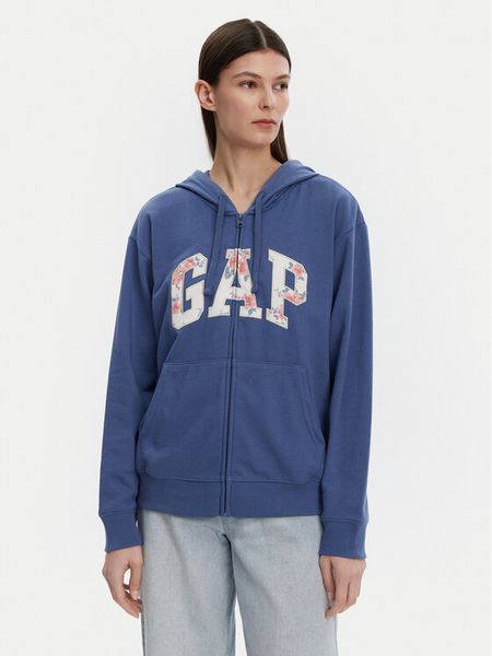 Gap Bluza 727433-06 Niebieski Relaxed Fit. Niebieskie bluzy bez kaptura damskie GAP, xs, z bawełny. Za 139.99 zł.