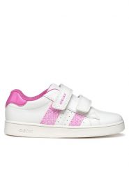 Geox Sneakersy J Eclyper J45LRA 000BC C0563 D Biały. Białe buty sportowe dziewczęce Geox, bez wzorów, ze skóry, bez zapięcia. Za 149.99 zł.