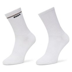Skarpety długie BOSS. Białe skarpetki damskie Boss, bez wzorów. Za 49.99 zł.