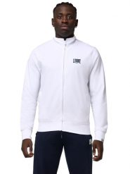 Bluza z zamek błyskawiczny na siłownia na czas wolny. Zielone bluzy sportowe męskie LEONE 1947 APPAREL, bez wzorów, bez kołnierzyka, bez ramiączek. Za 303.12 zł.