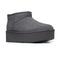 Damskie śniegowce Ugg Classic Ultra Mini Platform 1135092-CHRC. Szare śniegowce damskie Ugg, z materiału. Za 546.52 zł.