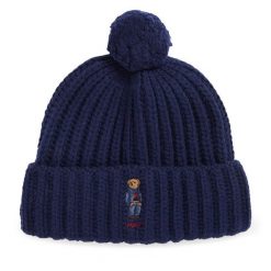 Czapka Polo Ralph Lauren. Niebieskie czapki zimowe damskie Polo Ralph Lauren. Za 419.99 zł.