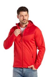 Kurtka Erima Softshell Performance. Czerwone kurtki softshell damskie Erima, m, bez wzorów, z materiału, z kapturem. Za 240.85 zł.