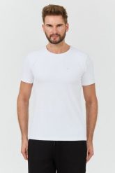 GUESS Biały męski t-shirt New Tech Str T, Rozmiar M. Białe t-shirty męskie Guess, l, z aplikacjami, bez kołnierzyka. W wyprzedaży za 173.99 zł.