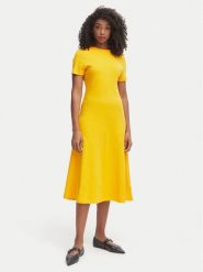 Tommy Hilfiger Sukienka codzienna WW0WW50825 Pomarańczowy jasny Regular Fit. Brązowe sukienki damskie Tommy Hilfiger, na co dzień, l, bez wzorów, z bawełny, bez kołnierzyka, bez ramiączek, proste. Za 529.99 zł.