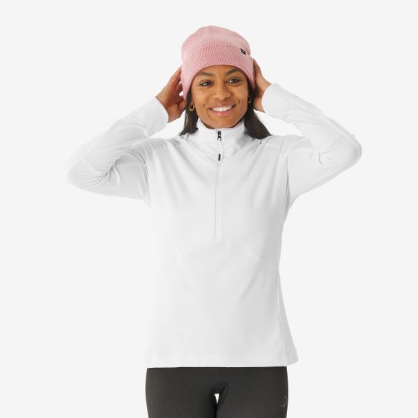 Koszulka termoaktywna narciarska damska Quechua BL 500 1/2 Zip. Białe bielizna termoaktywna damska WED'ZE, l, bez wzorów, z elastanu. Za 89.99 zł.