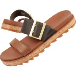 Klapki Sorel Roaming Slide NL4177-242 brązowe. Brązowe klapki damskie bez wzorów, z gumy, bez obcasa. Za 212.19 zł.