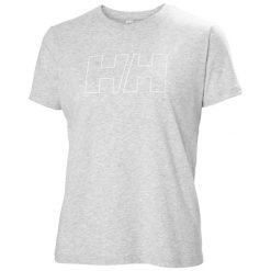 T-shirt damski Helly Hansen Tech Logo. Szare t-shirty damskie Helly Hansen, xl, bez wzorów, z bawełny, bez kołnierzyka. Za 196.00 zł.