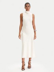 Patrizia Pepe Sukienka koktajlowa 8A1627/A269-W409 Écru Regular Fit. Sukienki damskie Patrizia Pepe, bez wzorów, z syntetyku, wizytowe, bez kołnierzyka, bez ramiączek. Za 1,119.00 zł.