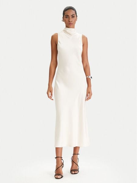 Patrizia Pepe Sukienka koktajlowa 8A1627/A269-W409 Écru Regular Fit. Sukienki damskie Patrizia Pepe, bez wzorów, z syntetyku, wizytowe, bez kołnierzyka, bez ramiączek. Za 1,119.00 zł.