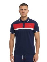 Męska koszulka sportowa polo. Niebieskie koszulki polo męskie LEONE 1947 APPAREL, m, bez wzorów, bez ramiączek. Za 235.76 zł.