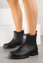 Czarne Kalosze z Tłoczoną Cholewką Tosanne. Czarne kalosze damskie Born2be, bez wzorów, z jeansu. Za 64.99 zł.