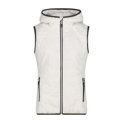 Damska kurtka bez rękawów z kapturem CMP. Białe kurtki damskie CMP, bez wzorów, z puchu, z kapturem. Za 331.00 zł.