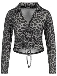 Sublevel Bluzka w kolorze szaro-czarnym rozmiar: S. Czarne bluzki damskie Sublevel, s, bez wzorów, bez kołnierzyka, bez ramiączek. Za 82.99 zł.