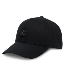 Czapka z daszkiem HUGO. Czarne czapki męskie Hugo, bez wzorów. Za 209.99 zł.
