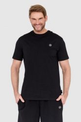 PHILIPP PLEIN Czarny t-shirt z wężem na plecach z dżetów. Czarne t-shirty męskie Philipp Plein, l, bez wzorów, bez kołnierzyka. W wyprzedaży za 1,999.99 zł.