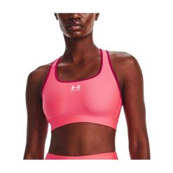 Stanik sportowy biustonosz Under Armour Mid Padless. Czerwone biustonosze sportowe damskie Under Armour, bez wzorów. Za 59.99 zł.