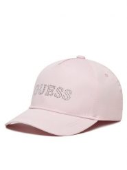 Guess Czapka z daszkiem J5RZ40 WO08O Różowy. Czerwone czapki dziecięce Guess, z aplikacjami, z bawełny. Za 79.99 zł.