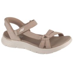 Sandały damskie, Slip-Ins: Go Walk Flex Sandal - Illuminate. Brązowe sandały damskie Skechers, bez wzorów, bez obcasa. Za 328.60 zł.