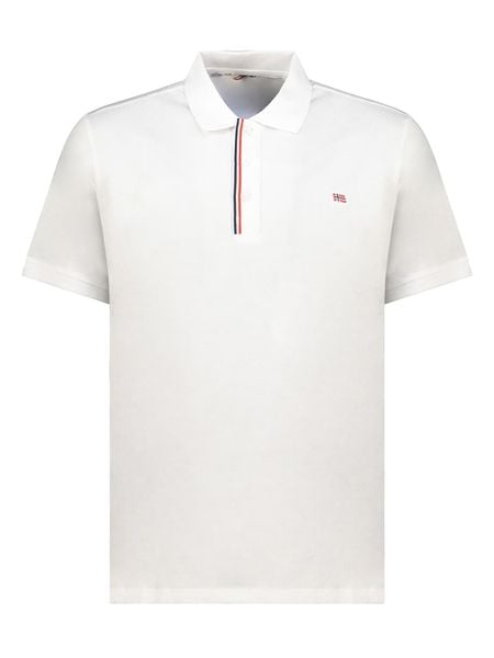 Geographical Norway Koszulka polo "Krown" w kolorze białym rozmiar: L. Białe koszulki polo męskie Geographical Norway, l, bez wzorów, z bawełny, bez ramiączek. Za 88.95 zł.