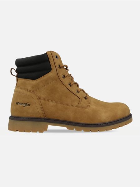 Wrangler Botki "Eden" w kolorze jasnobrązowym rozmiar: 44. Brązowe buty zimowe męskie Wrangler, bez zapięcia. Za 224.95 zł.
