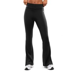 Damskie legginsy sportowe z rozszerzaną nogawką Fitness Siroko Icardi Black. Czarne legginsy damskie SIROKO, l, bez wzorów, z tkaniny, z podwyższonym stanem, na fitness i siłownię. W wyprzedaży za 126.00 zł.