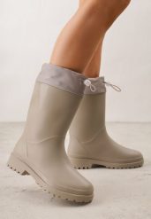 Szare Kalosze ze Stoperem na Cholewce Eunosa. Szare kalosze damskie Born2be, bez wzorów, z jeansu. Za 79.99 zł.