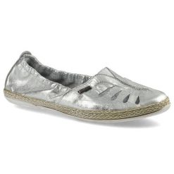 Srebrne Espadryle Lemar Damskie Skórzane Obuwie. Szare espadryle damskie Lemar, bez wzorów, ze skóry, bez obcasa, na płaskiej podeszwie. Za 159.00 zł.