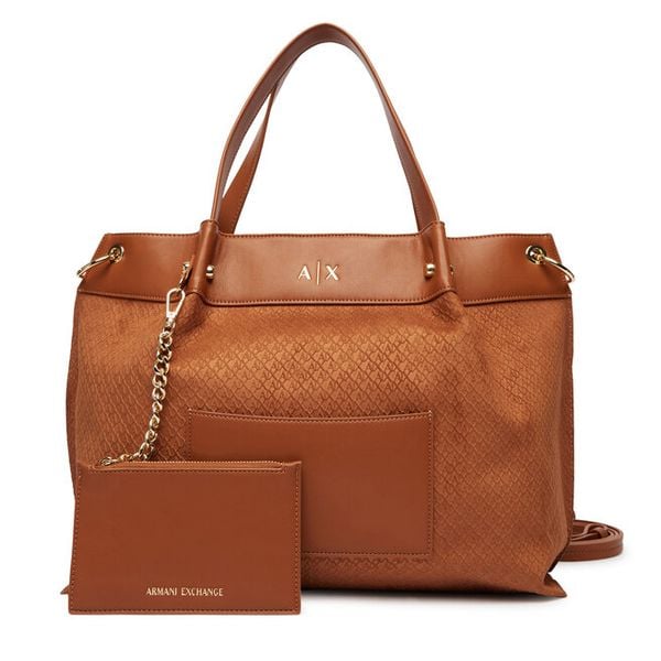 Torebka Armani Exchange. Brązowe torebki klasyczne damskie Armani Exchange, bez wzorów, bez dodatków. Za 799.99 zł.