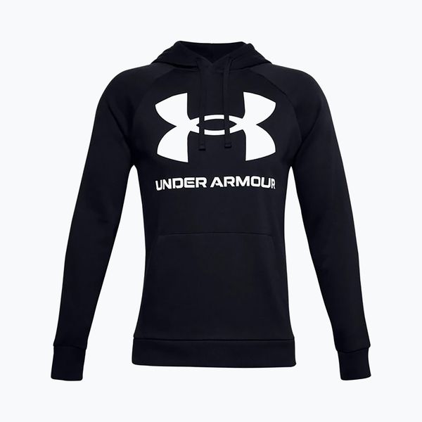Bluza fitness męska Under Armour Rival Fleece Big Logo HD. Czarne bluzy bez kaptura męskie Under Armour, bez wzorów, sportowe, bez kołnierzyka, bez ramiączek. Za 139.99 zł.