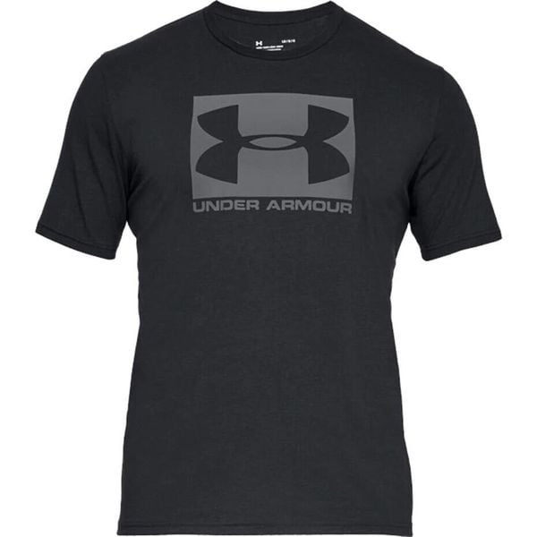 Koszulka treningowa męska Under Armour Boxed Sportstyle Ss. Czarne t-shirty sportowe męskie Under Armour, m, bez ramiączek, do piłki nożnej. W wyprzedaży za 81.38 zł.