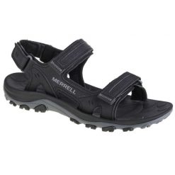 Sandały Merrell Huntington Sport Convert Sandal J036871 czarne. Czarne sandały męskie z materiału, bez zapięcia. W wyprzedaży za 458.23 zł.