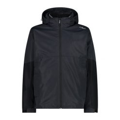 Wodoodporna kurtka 3 w 1 CMP. Czarne kurtki męskie CMP, bez wzorów, sportowe, bez kaptura. Za 506.50 zł.