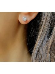 Les Petites Précieuses Srebrne kolczyki-wkrętki z diamentami rozmiar: onesize. Szare kolczyki damskie Les Petites Précieuses, z diamentem, srebrne. Za 195.99 zł.