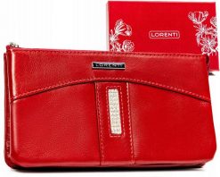 Portfel skórzany Lorenti 76121-SGN czerwony. Czerwone portfele damskie LORENTI, bez wzorów, ze skóry. Za 169.99 zł.